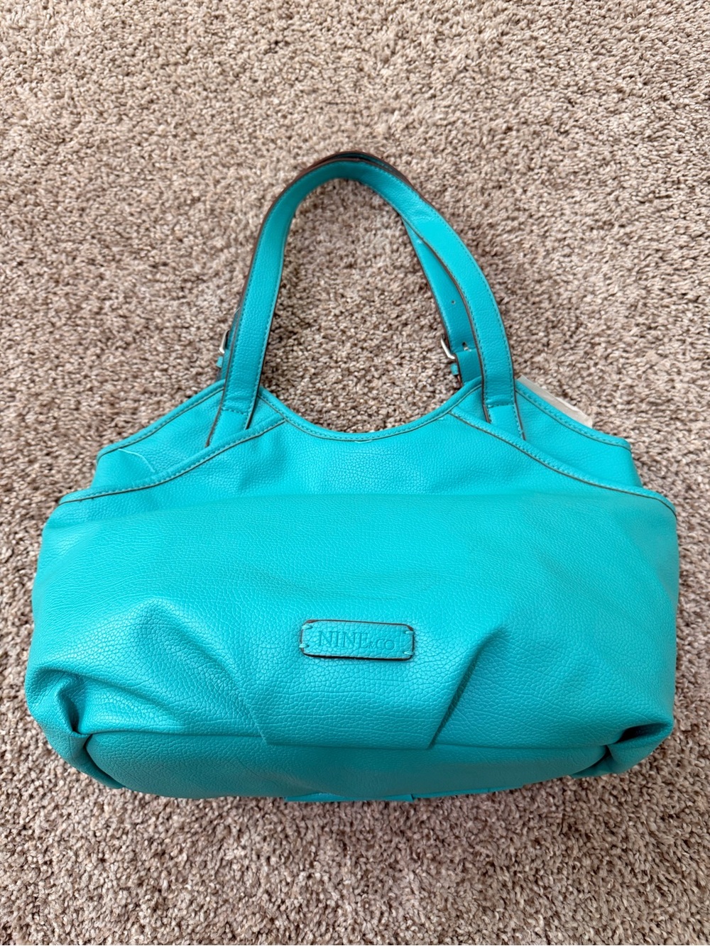 Nine West Turquoise Pebbled Leather Tote